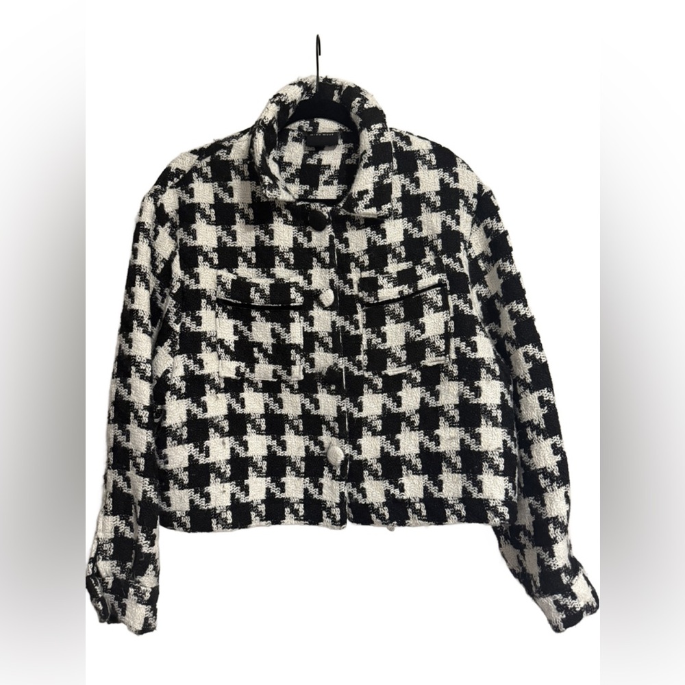 Black and White Houndstooth Women's Jacket